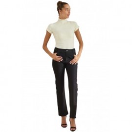 Women's Classic Solid Straight Leg Jeggings, Black