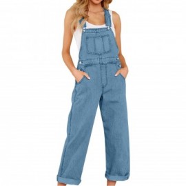 Jean Overalls For Women Summer Adjustable Strap Denim Overalls Stretchy Sleeveless Jumpsuit Jeans Pants