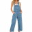 Jean Overalls For Women Summer Adjustable Strap Denim Overalls Stretchy Sleeveless Jumpsuit Jeans Pants