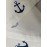 Plus Size Casual Dress, Women's Plus Anchor Print Floral Trim Short Sleeve V Neck Dress
