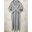 Plus Size Solid V Neck Dress, Casual Criss Cross Short Sleeve Dress For Spring & Summer, Women's Plus Size Clothing