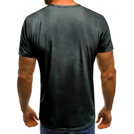 Cross Print, Men's Graphic Design Crew Neck Active T-shirt, Casual Comfy Tees Tshirts For Summer, Men's Clothing Tops For Daily Gym Workout Running, Men's Clothing