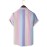 Pastel Colors Stripes Print, Menâ€™s Button Up Short Sleeve Shirt Regular Fit For Beach Summer