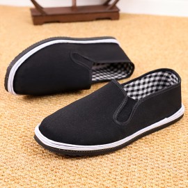 Women's Solid Color Flat Shoes, Slip On Low-top Round Toe Flat Non-slip Lightweight Shoes, Versatile Comfy Shoes