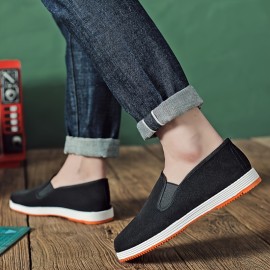 Women's Solid Color Flat Shoes, Slip On Low-top Round Toe Flat Non-slip Lightweight Shoes, Versatile Comfy Shoes
